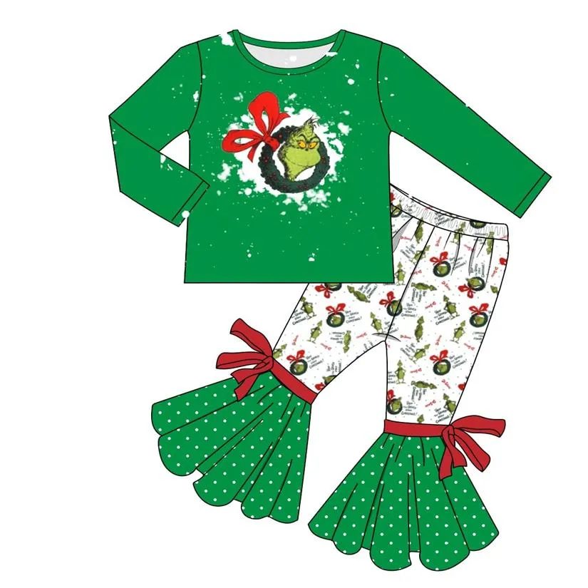 3 -летний костюм Девушка устанавливает рождественские мультипликационные складки детская одежда целая детская костюм для девочек Set258r