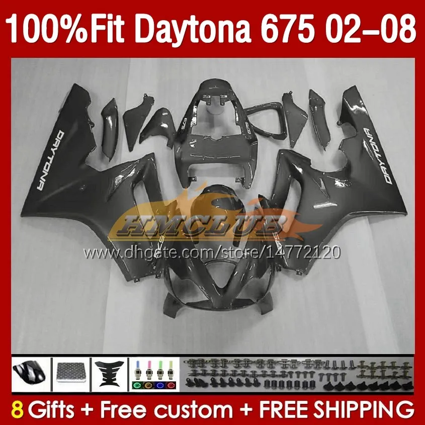 OEM CARINGS для Daytona675 2002 2003 2004 2005 2006 2006 2008 2008 Bodywork 148no.91 Daytona 675 R CC 675R 02 03 04 05 06 07 08 675CC 02-08 Комплект для обтекания инъекции Silvery Grey Blk