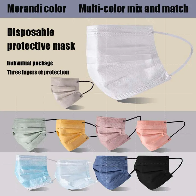 Volwassen Morandi kleurmasker wegwerpbeschermend masker individueel inpakken comfortabel en ademend