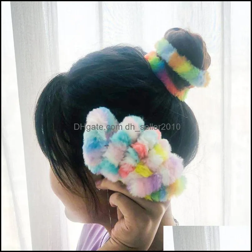 Bandos de borracha de cabelo Ponytail Helder Acessórios macios e elásticos faixas de cabelo de pelúcia para mulheres laços de menina ROP DHSELLER2010 DHAIY