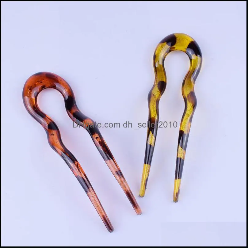 H￥rkl￤mmor Barrettes Wholesale Plastic Hair Fork Pins Chopsticks Hairpins Wavy Sticks Chignon Bun Updo Fast Spiral Bra Dhseller2010 DHSFN