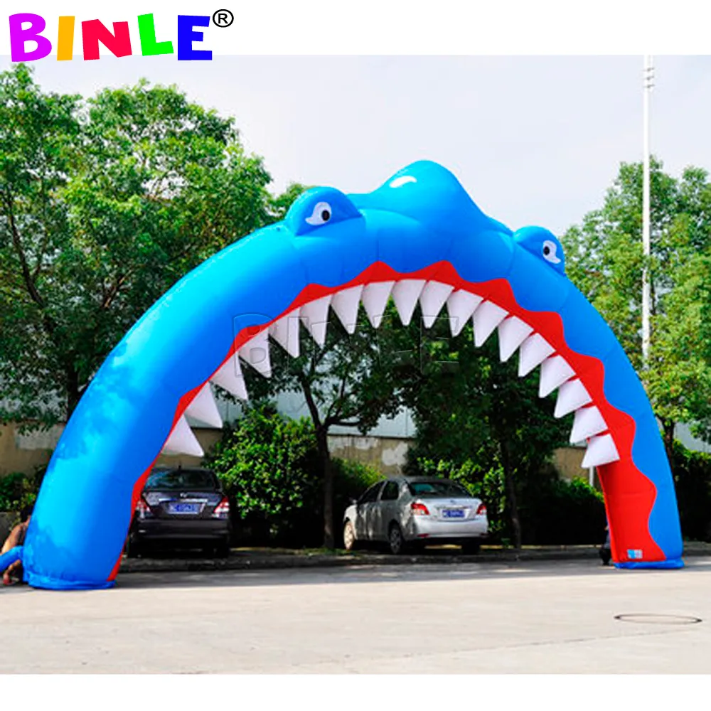 Airblown entrance inflatable shark arch balloon for festival party decoration