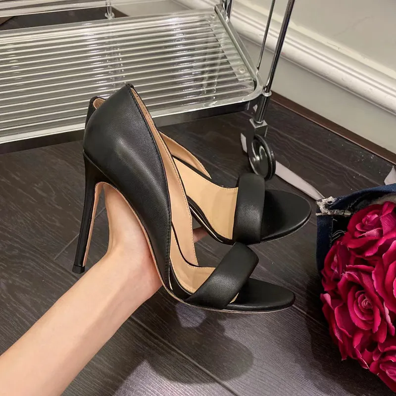 Gianvito Rossi Baiser Sandals Luxury Brand Summer Shoes 105CM Thin High Heels Slip On Wedding Shoe Bride Stiletto Female Designer1397734