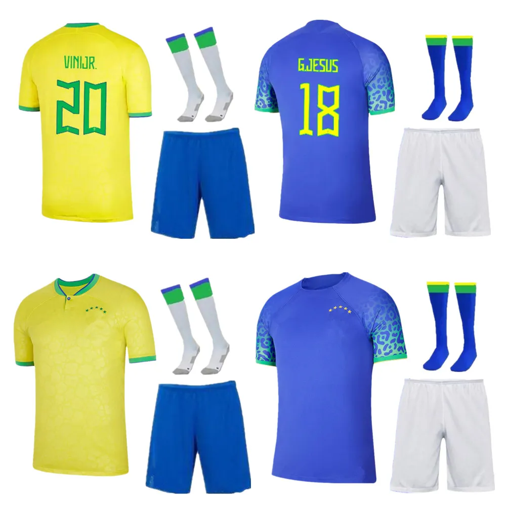 22/23 BraSil kit per bambini maglie da calcio 2022 PAULINHO G.JESUS P.COUTINHO D.COSTA WILLIAN magliette da bambino maglia da calcio da uomo