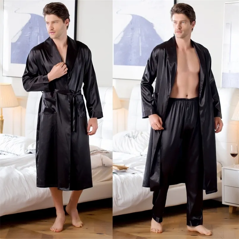 Męskie szaty z długim rękawem dla wielu kolorów M-3xl Rozmiar Kimono Home Ubrania swetra Bathobe 221130