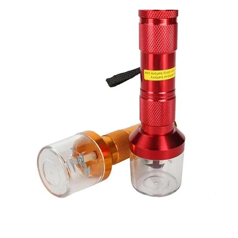 Mills Flashlight Shaped Grinders Cigarette Mill Aluminium Alloy Electric Grinder Mticolor Smoking Set Parts New Arrival 7 5Bx J2 Dro Dhnso