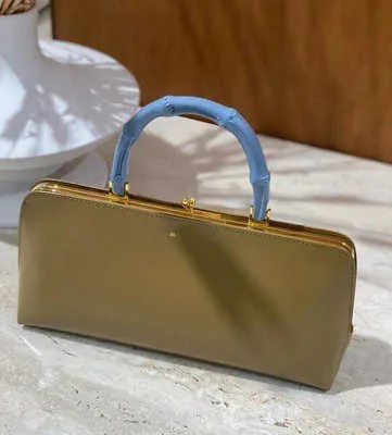 Totes jbag bambu väska läder designer väska handtag munnen guld designer tote handväska elegant fransk pinne hand kvinnlig handväska 230116