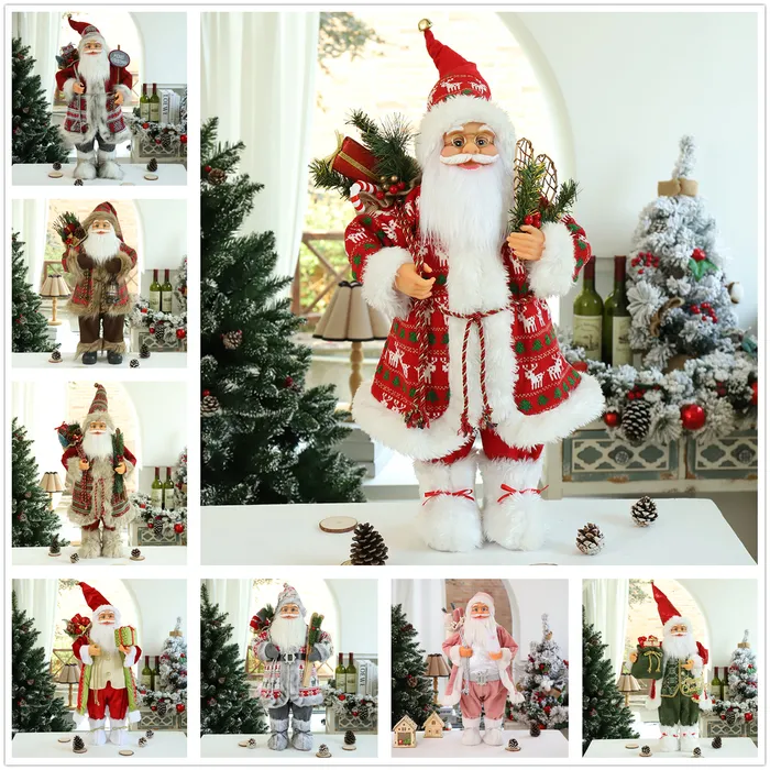 Christmas Decorations 40 Style Doll 30CM Santa Claus Elk Snowman Year Merry for Home Ornaments Natal Navidad 221201