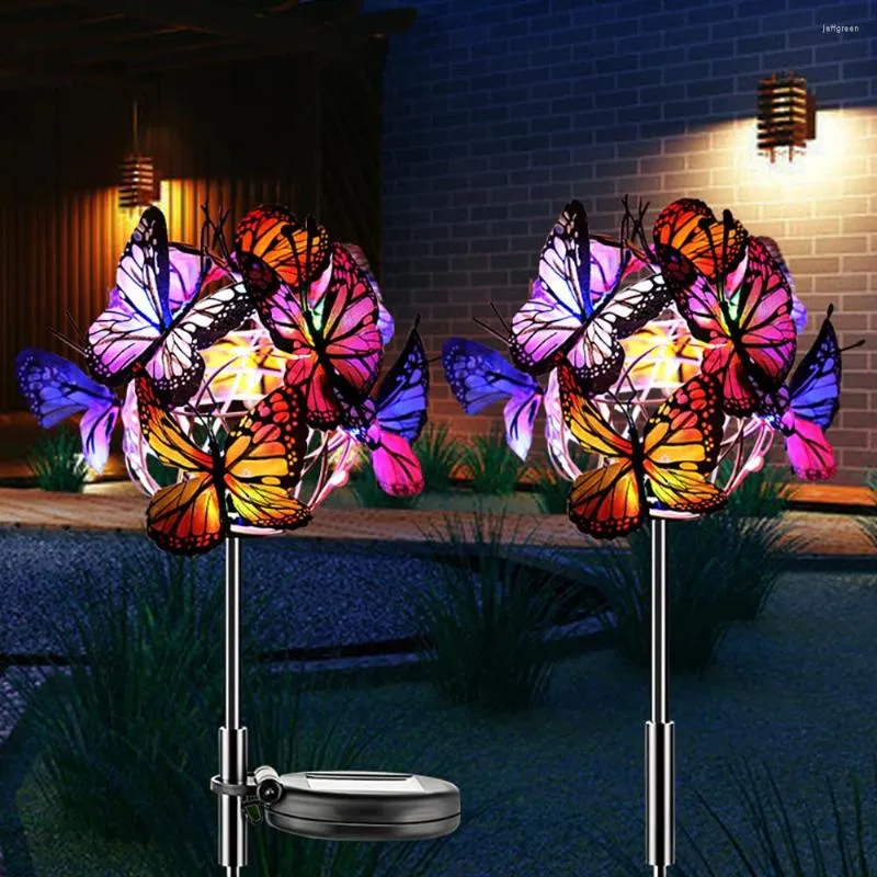 Solar Schmetterling Ball Licht Außerhalb Dekoration Hof Garten Wasserdichte Hochzeit Landschaft Rasen Lampen Für Landhaus Hinterhof