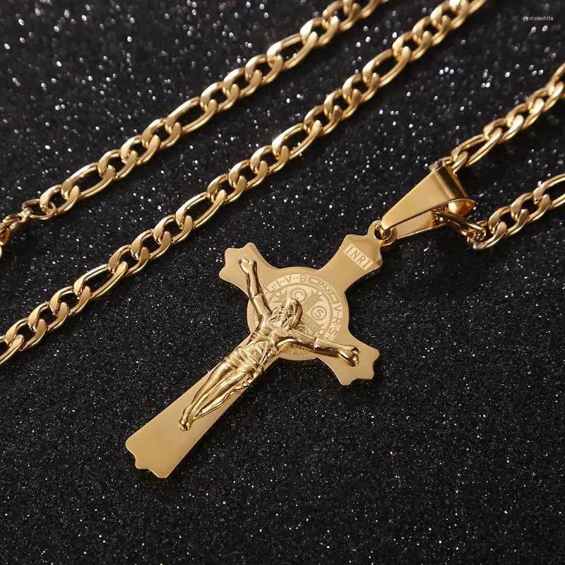 Gold Tone St. Benedict Exorcism Jesus Cross Pendant For Men Stainless Steel  Catholic Roman Cross With Demon Protection And Ghost Design From  Derrickwhite, $10.03 | DHgate.Com