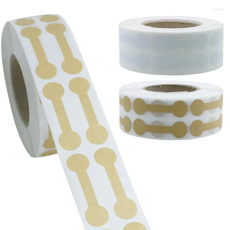 Confezione regalo Capelli Kraft Etichetta adesiva per gioielli Per anelli Collane Orecchini Orologi autoadesivi Etichette in carta bianca 500 pezzi/rotolo