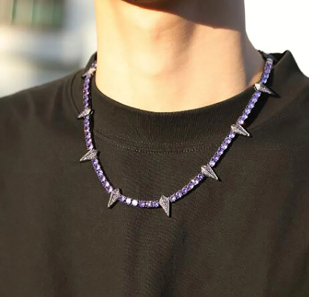 Icy Black Panther Chain Necklace 14K White Gold, Real Solid