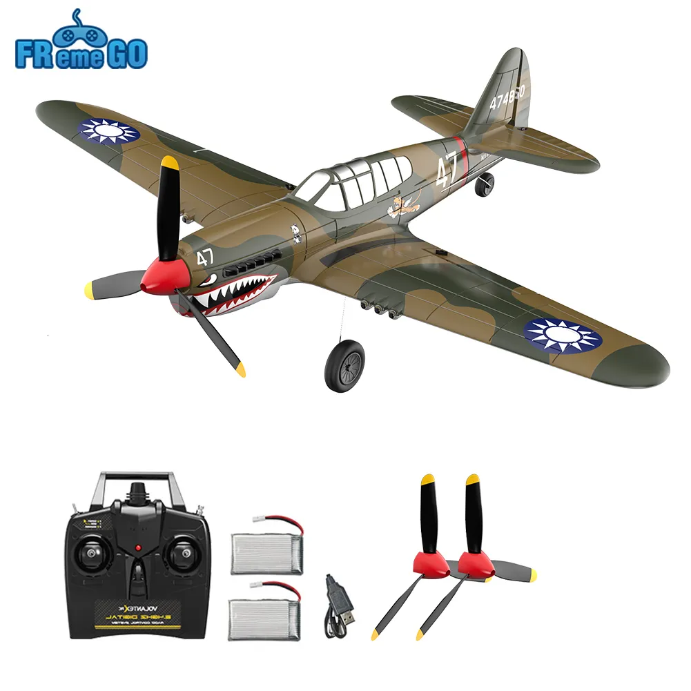 Electricrc Aircraft P40 Fighter 400 mm spanwijdte 4ch 6axis Gyey OneKey Uturn Aerobatic RTF Airplane Outdoor Toys 221201