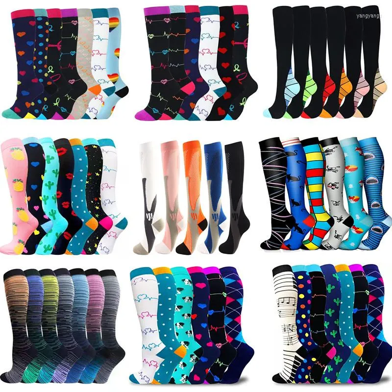 Chaussettes pour hommes, livraison directe, lot de Compression, varices, infirmières, football, course en plein air, bas à pression, vente en gros