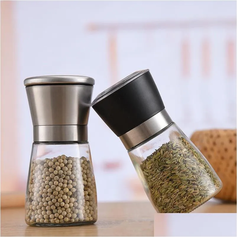 Mills Stainless Steel Manual Salt Pepper Mill Grinder Seasoning Bottle Glass Kitchen Accessaries Tool Premium Kka2073 197 Dr Dhgarden Dho7P