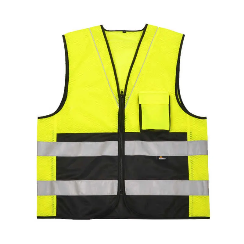 Colete de segurança refletiva industrial amarelo colete refletivo preto Hi visibilidade colete de visibilidade de dois tons jaqueta de roupas de trabalho