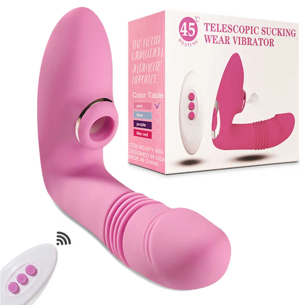 Brinquedo sexual massageador, vibrador de sucção vestível, aquecimento vagina, estimulador de clitóris, controle remoto, vibrador telescópico, brinquedos sexuais para mulheres