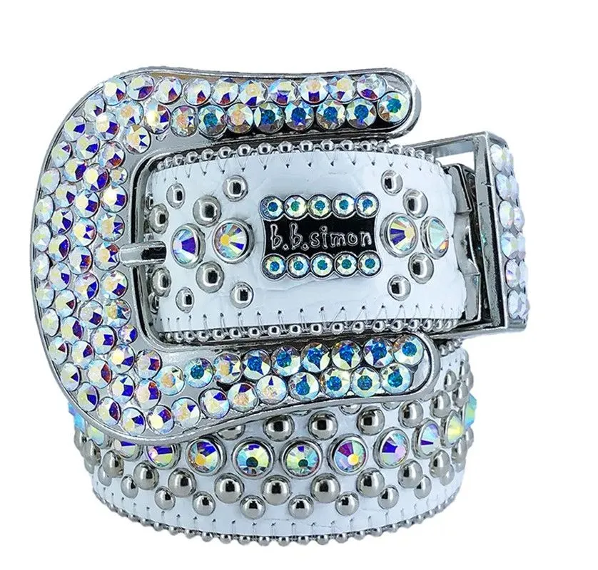 Men Women Bb Simon Belt Luxury Designer Bb Belt Retro Needle Buckle Belts 20 Color Crystal Diamond 349