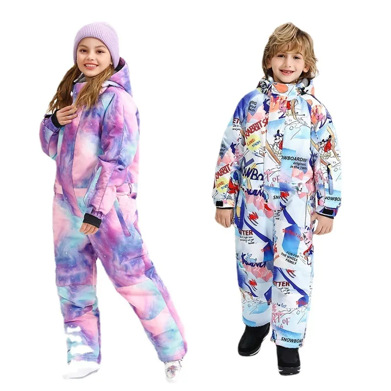 Skiing Suits Children Snowsuit Kids Jumpsuits Overalls Waterproof Windproof Girls Snowboarding Snow Clothes 30 221130