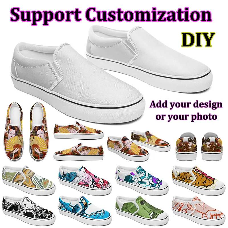 Men Women Custom Pattern Shoes DIY Canvas Shoe Fashion Customized Designer Sneakers Add Your Design Casual Shoe Outdoor Slip on Skateboard Sports Trainer