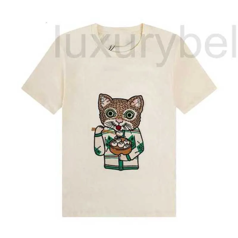 メンズTシャツデザイナー2022男性と女性の猫イタリアで作られたプリントグラフィックティーショートスリーブルーズクルーネックTシャツ