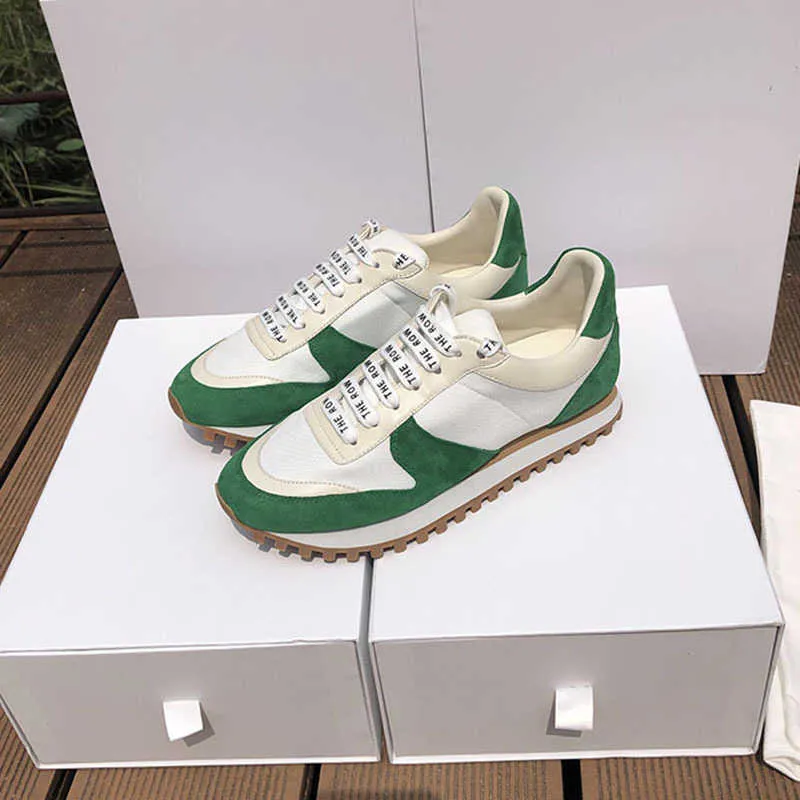 Le scarpe tedesche in pelle Row patchwork Le scarpe da allenamento comode Forrest Gump da jogging sportive con lacci casual 2024