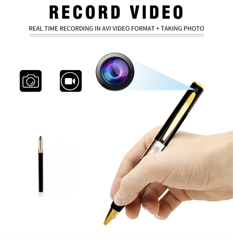 C￢mera de caneta Mini C￢mera Full HD 1080p C￢mera port￡til Micro Digital Digital Video Video Recorder A￧￣o Came One Button Record Quick