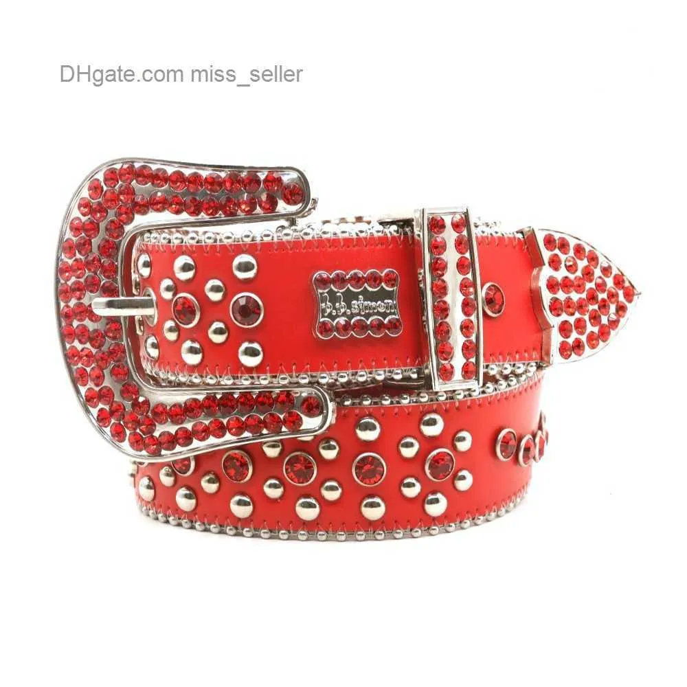 2022 مصمم حزام BB Simon Guangzhou Belt Women's Thin Belt Handmade Hip Hop Punk Network Miss Seller