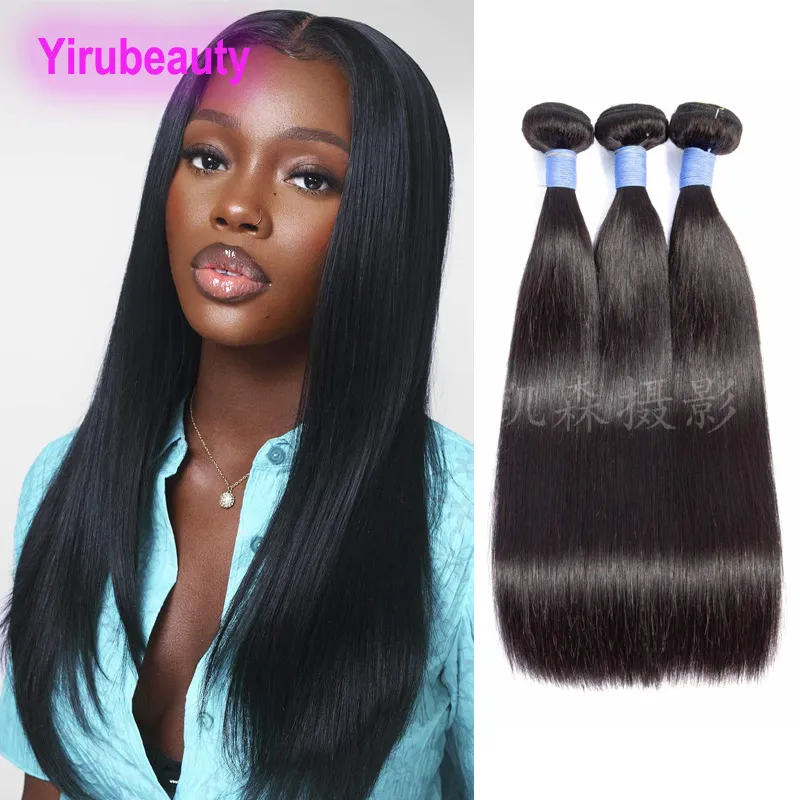 Extensions de cheveux vierges brésiliens péruviens 12A droite soyeuse 10-30 pouces Remy 100% cheveux humains tisse couleur naturelle