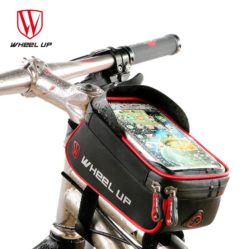 Panniers Bags WHEEL UP Touch Screen Bike Rainproof Bicycle Front Cell Phone Holder Top Tube Cycling Reflective MTB Accessories 221201