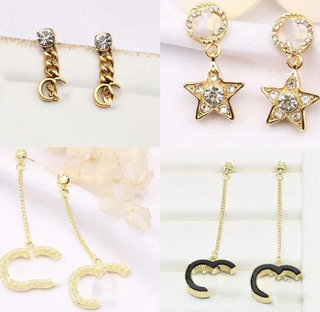 20 colori 18 carati placcato oro lettere orecchini designer di marca donne argento cristallo strass orecchino di perle per la festa nuziale accessori Jewerlry