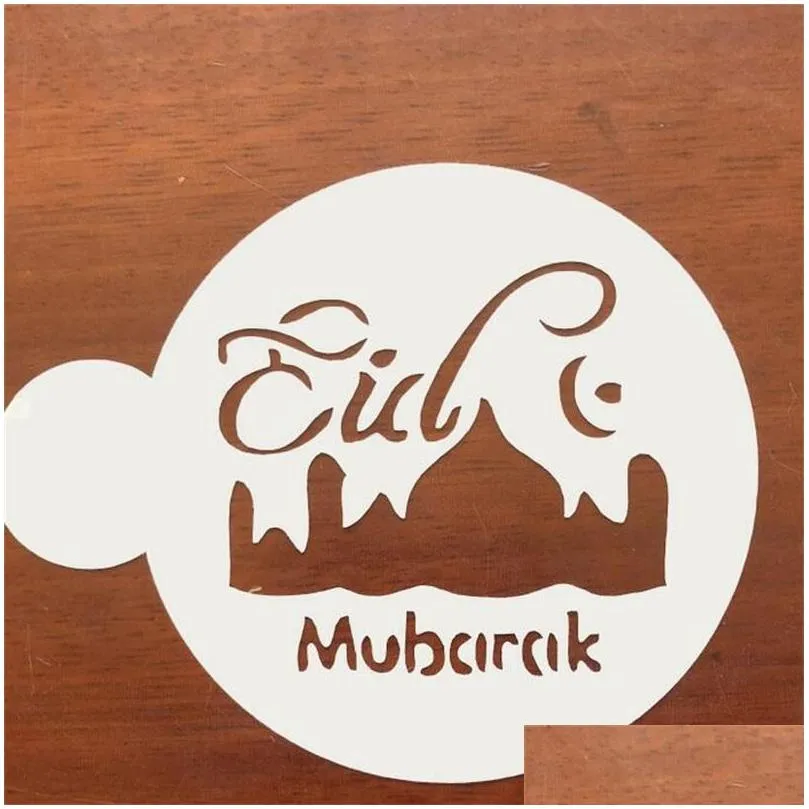 creative cake decor stencil pet mosque eid mubarak ramadan design fondant coffee spraying decoration tool cutter mold 2 2cd yy