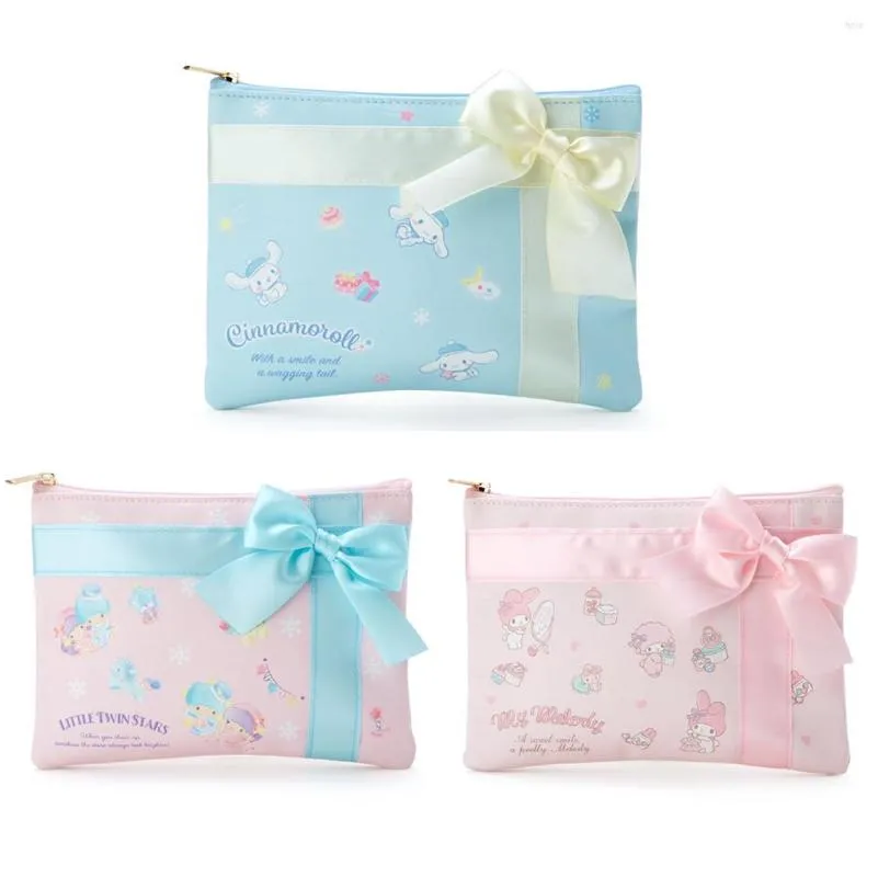 Cosmetic Bags Cute Bow-knot Girls Kids Woman Plush Make Up Cases Storage Bag For Children