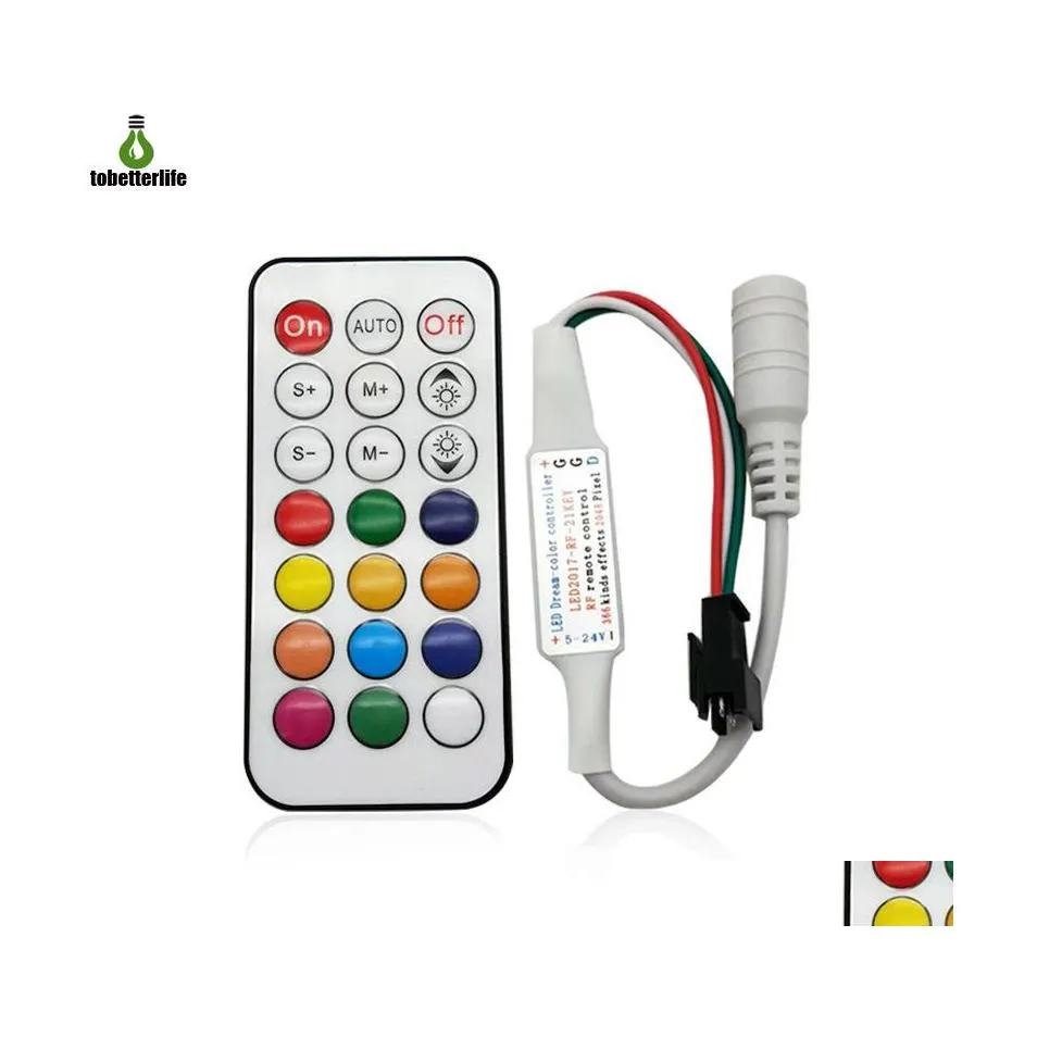 RGBコントローラーDC 524V LED Pixel Strip Controller RF 21Keys 14キー3pin for WS2812B WS2811ランプドロップ配信ライト照明ACCES DHXYA