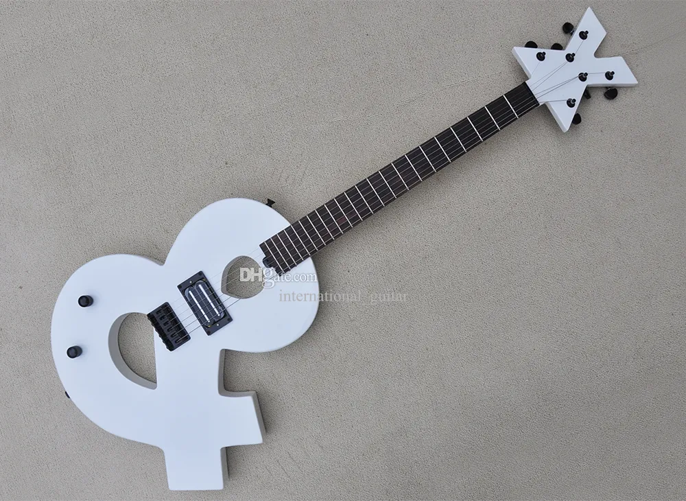 Guitarra elétrica branca personalizada com braço de pau -rosa 22 trastes podem ser personalizados