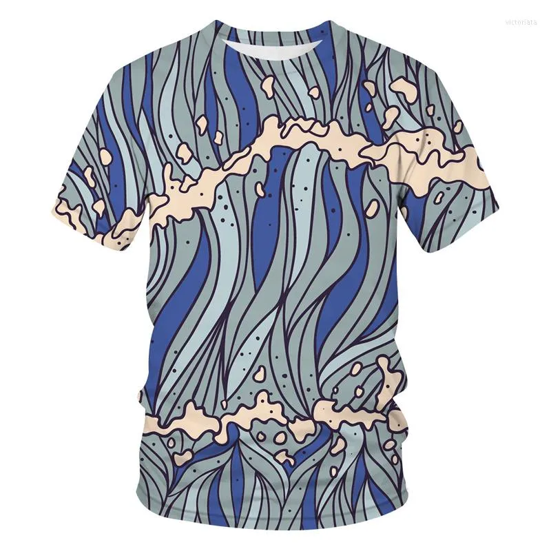 Męskie koszulki T-shirt Summer krótko-rękawoeved 3D Abstract Druku