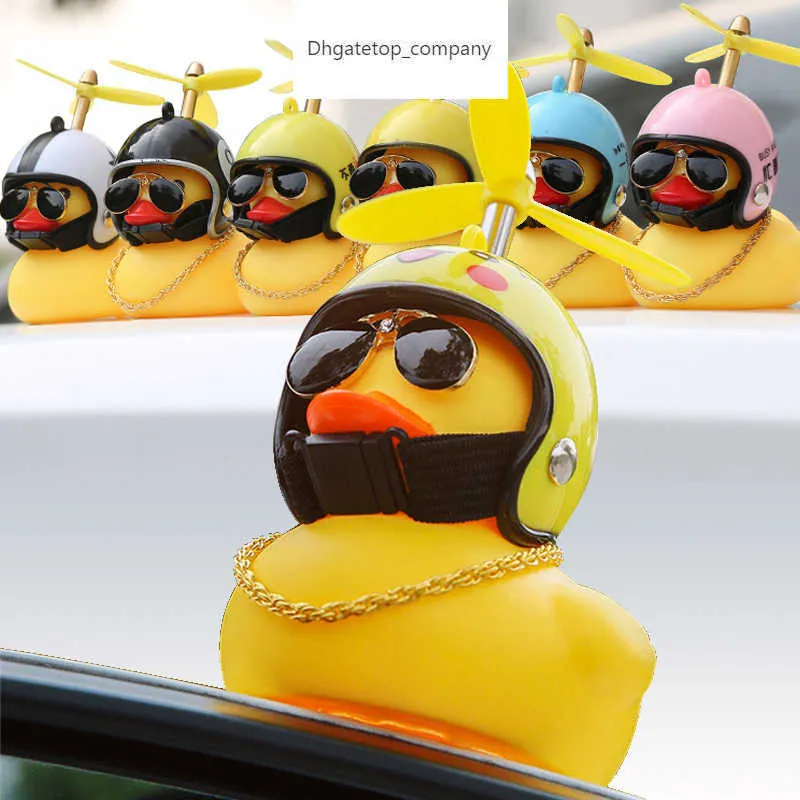 Auto Dekorationen, Ente Mit Helm, Propeller, Gummi, Coole Brille Für  Styling, Fahrrad Oder Motorrad Dekoration, Spielzeug Von 5,81 €