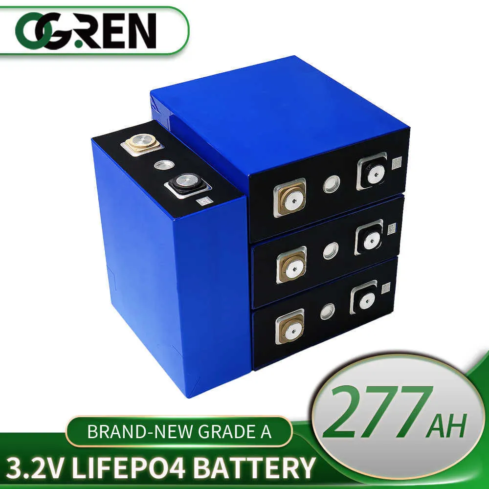 3.2V 277AH LIFEPO4 Batteri 1/4/8/16/32st DIY 12V 24V 48V Uppladdningsbart batteripaket för RV Boat Solar Storage System Golf Cart