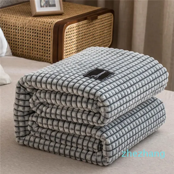 Couverture Bonenjoy Plaid pour lits corail polaire gris couleur Plaids SingleQueenKing flanelle couvre-lits doux lit chaud