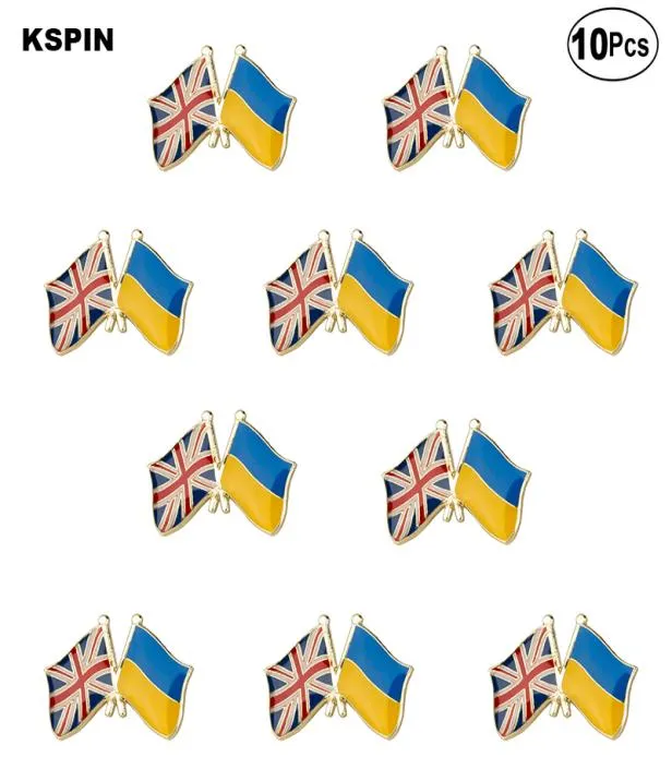 Royaume-Uni Ukraine Friendship Brooches Lapel Pin Flag Badge Brooch ￩pingles badges 10pcs beaucoup4650495