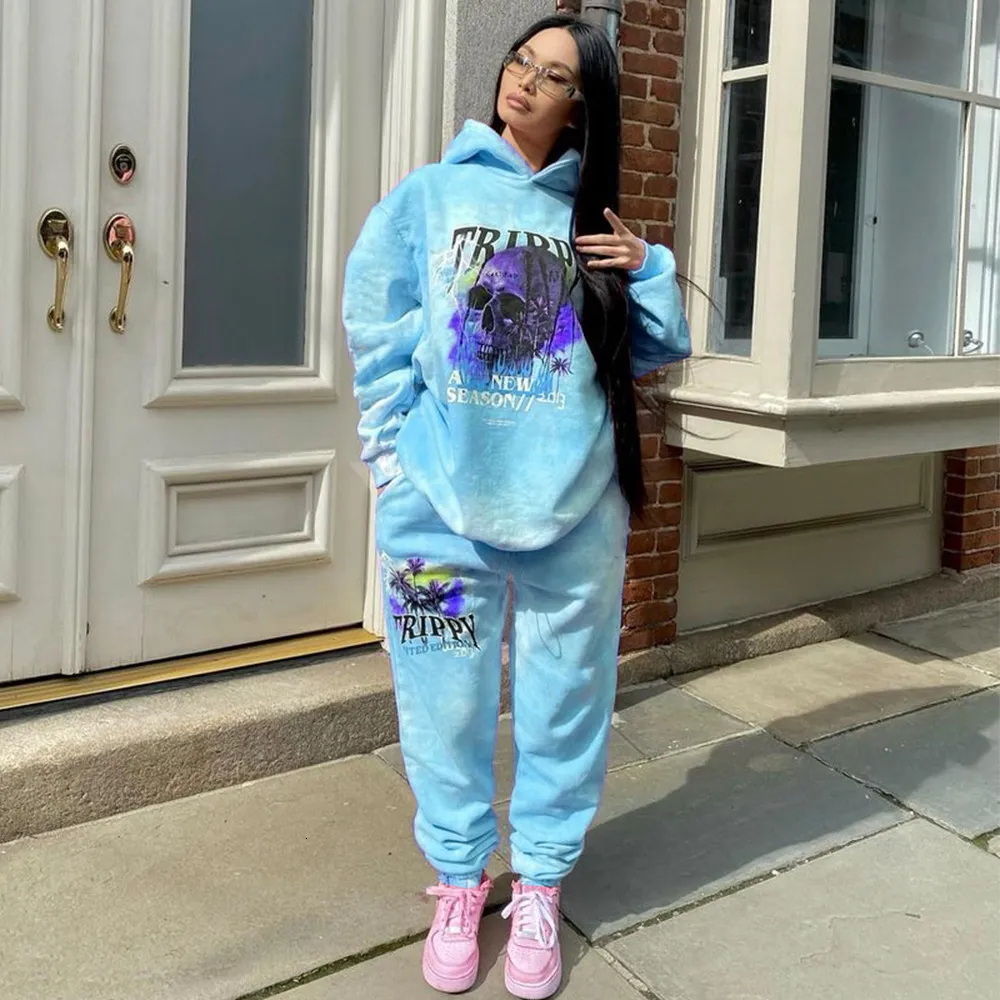 Womens Tie Dye Set: Cozy Hoodies & Sweatpants For Hip Hop