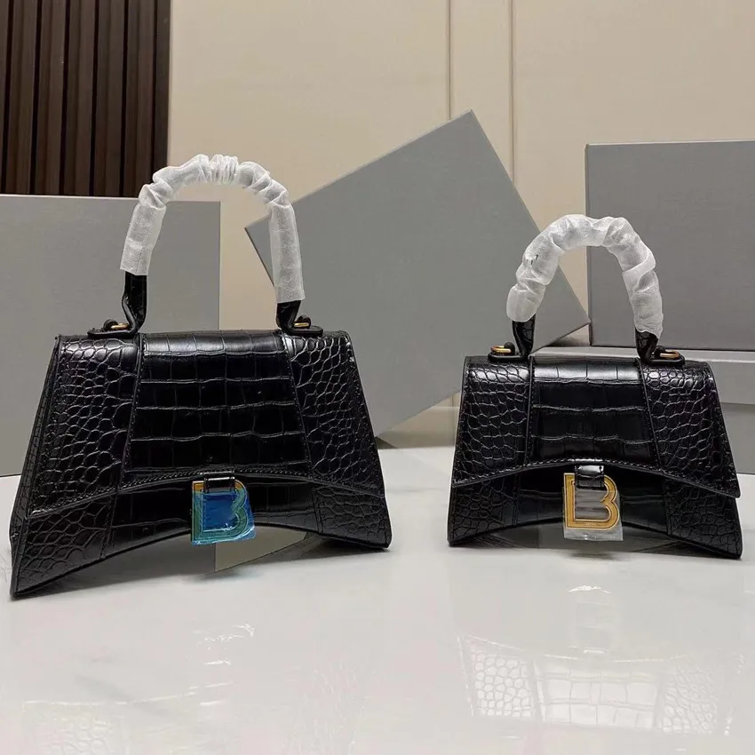 Sparkling Fabric crocodile skin mini hourglass Bag luxury designer Crossbody Handbag Women Purses Genuine Leather Ladies Shoulder Hourglass Bags22