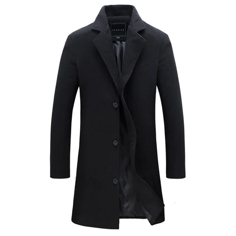 Chaquetas para hombre Moda para hombre Mezclas de lana para hombre Casual Business Trench Coat Ocio Abrigo Manga larga Color s lido Elegantes abrigos