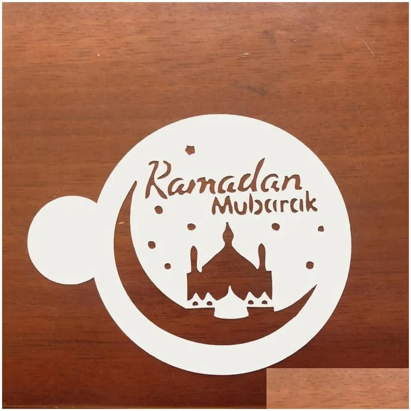 creative cake decor stencil pet mosque eid mubarak ramadan design fondant coffee spraying decoration tool cutter mold 2 2cd yy