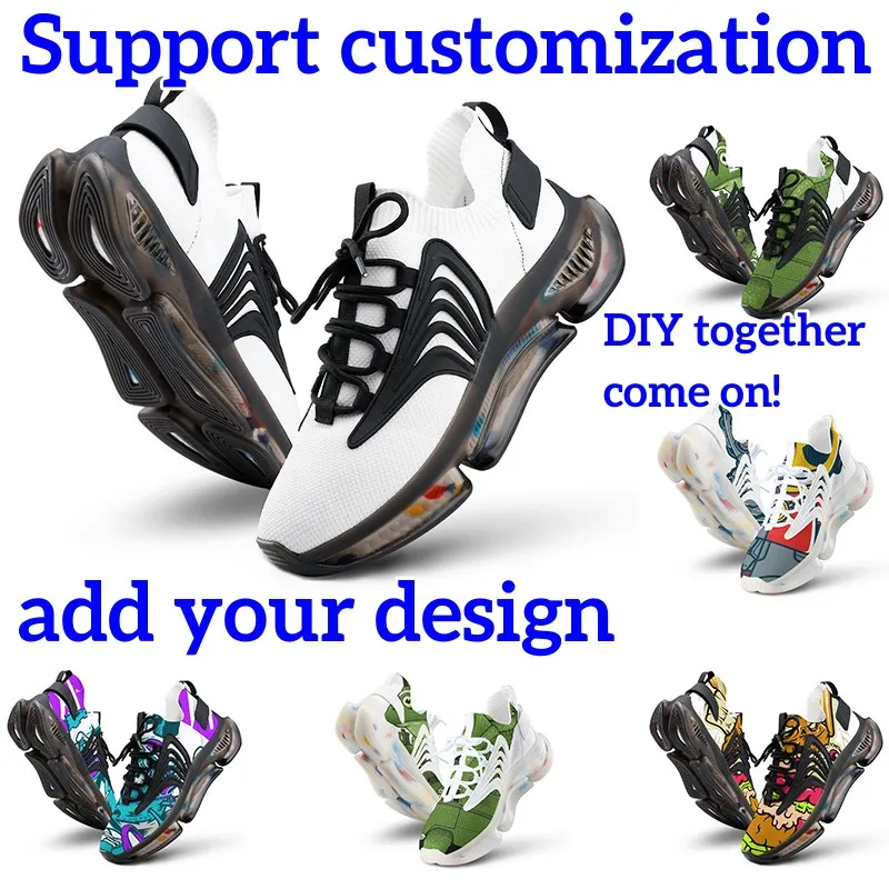 Custom Shoes Running Shoes Sports Sneakers Accept Customization Uv Printing Breathable Mens Womens Outdoor Fashion 38-45 Classic