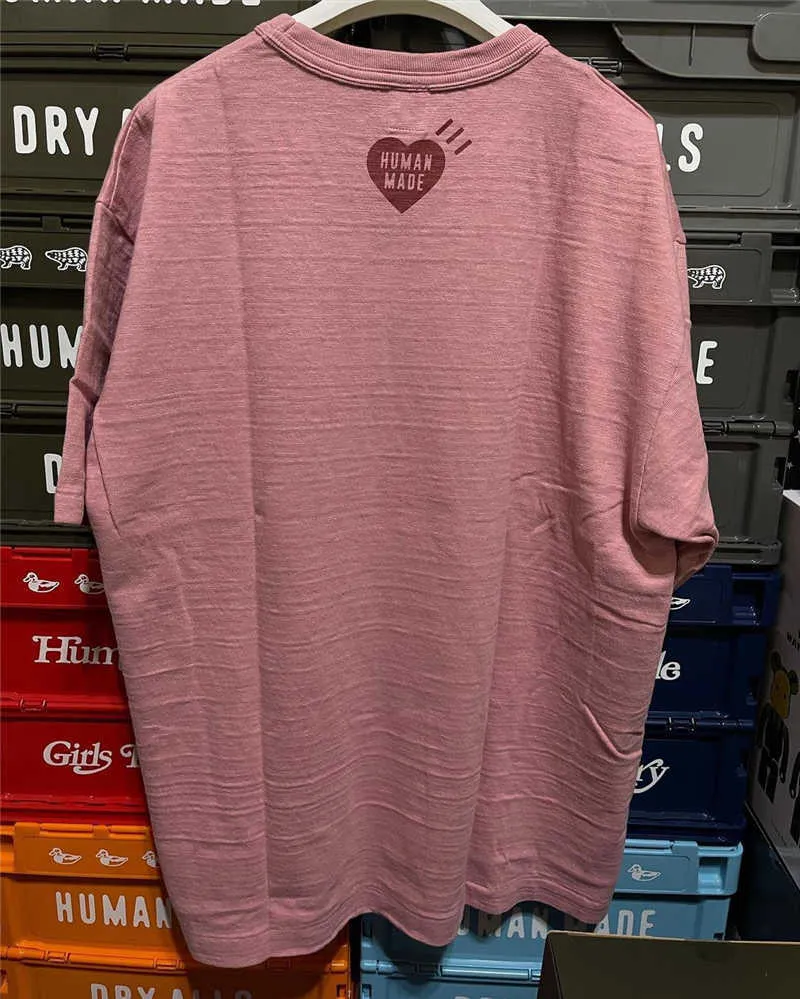 남자 티셔츠 핑크 인간 만든 티셔츠 남성 여자 1 1 고품질 박쥐 그래픽 프린트 인간 메이드 로고 티 오버 크기 T221202