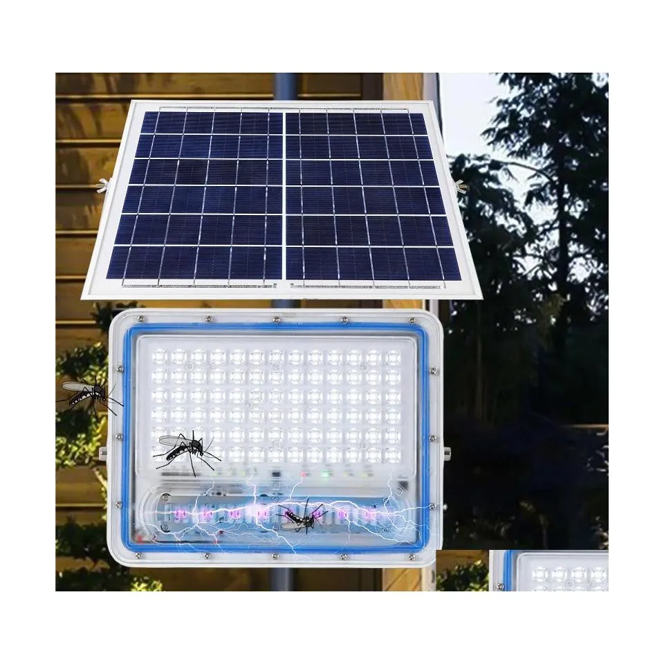 Solar Flood Lights 50 W 100W 300 W Electric Mosquito Fly Bug Bug Zapper Zabójczy lampa Owady szkodniki Oświetlenie DHKPV