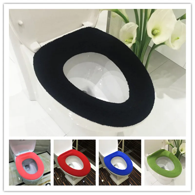 Toilet Seat Covers Comfortable Soft Multicolor Bathroom Set Thickening Washable Seats Cover Mat Winter Warm O Ring Potty Sets 221130