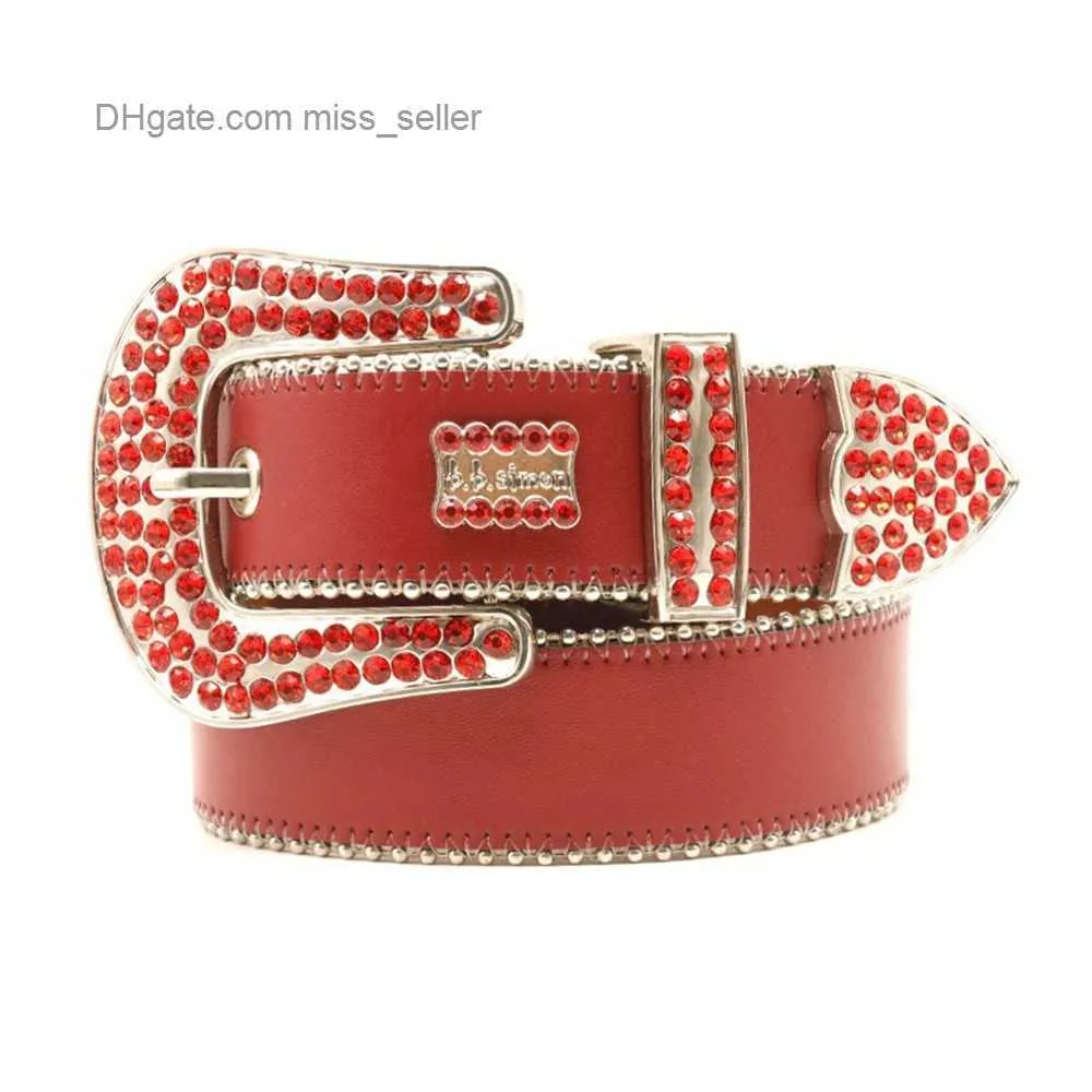 2022 Designer Belt Bb Simon Belt Waist Inlaid Rhinestone Plain Belt Zinc Alloy Needle Buckle Personality Hip Hop Punk Style miss seller