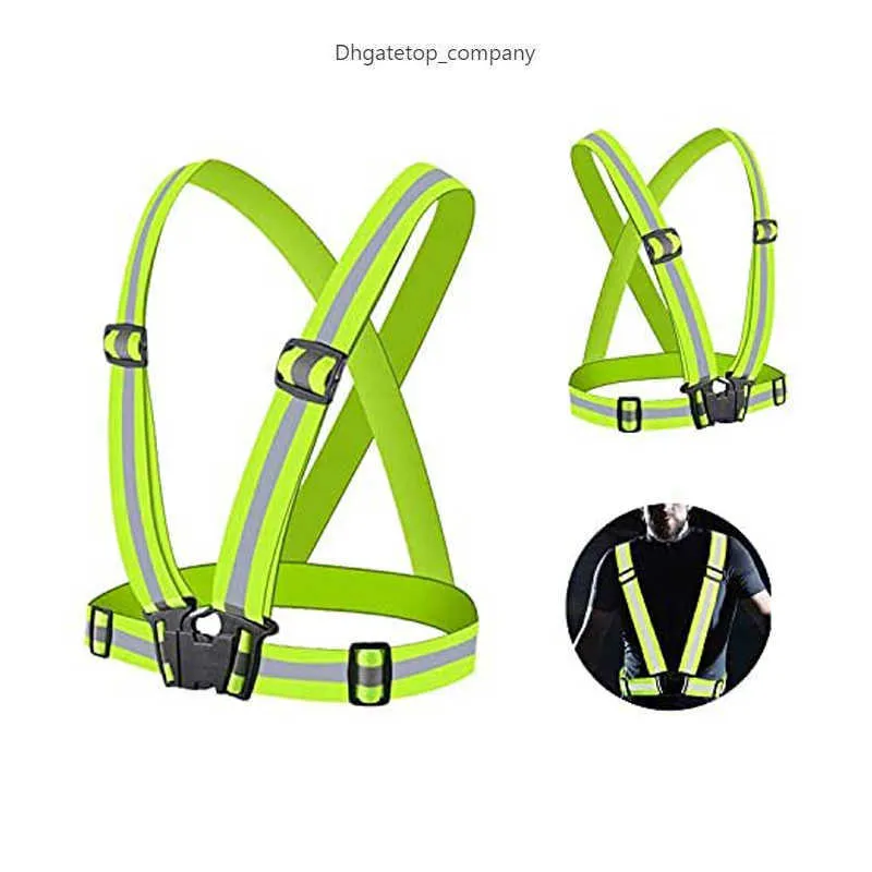 Highlight Reflective Straps Night Work Security Running Cycling Safety Vest High Visibility Jacket